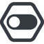 Line, up, wide, solid, hexagon, setting, apple, on, off, ios, switch, button, radio, switch-solid icon
