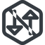 Line, right, wide, hexagon, horizontal, mirror, arrow, prohibited, update, change, switch, select, revert, double, double-arrow, change-wide icon