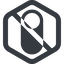 Line, right, wide, solid, hexagon, horizontal, mirror, setting, prohibited, apple, on, off, ios, switch, button, radio, switch-solid icon