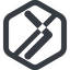 Line, right, wide, hexagon, arrow, direction, prohibited, chevron, chevron-solid icon