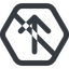 Line, up, hexagon, arrow, direction, prohibited, arrow-simple-wide icon