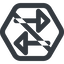 Line, up, wide, hexagon, arrow, prohibited, update, change, switch, select, revert, double, double-arrow, change-wide icon