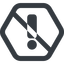 Line, up, wide, hexagon, mark, warning, exclamation, straight, prohibited, info, exclamation-mark icon