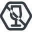 Line, wide, hexagon, glass, prohibited, party, wine, empty, champagne, glass-wine, drink, water, glass-wine-empty-wide icon