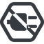 Line, up, wide, hexagon, prohibited, electricity, plug, charge, charger, electric, plug-solid, electrics, electrical icon