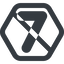 Line, normal, wide, hexagon, prohibited, number, font, digit, 7, seven, seven-wide icon