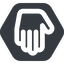 Down, wide, solid, hexagon, horizontal, mirror, hand, stop, fingers, hand-wide icon