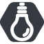 Down, wide, solid, hexagon, light, bulb, brainstorming, creativity, idea, tip, lamp, bulb-wide icon