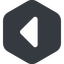 Left, wide, solid, hexagon, arrow, direction, caret, caret-solid icon