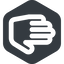 Right, wide, solid, hexagon, hand, stop, fingers, hand-wide icon