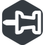 Right, wide, solid, hexagon, thumbtack, pin, unpin, thumbtack-wide icon