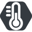 Wide, solid, hexagon, horizontal, mirror, temperature, thermometer, cold, heat, hot, thermometer-wide icon