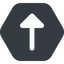 Up, wide, solid, hexagon, arrow, arrow-solid icon