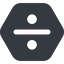 Wide, solid, hexagon, math, mathematics, mathematical, maths, division, operator, divide, division-wide icon