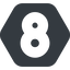 Normal, wide, solid, hexagon, number, font, digit, 8, eight, eight-wide icon