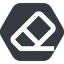Wide, solid, hexagon, remove, eraser, erase, rubber, eraser-alt, eraser-alt-wide icon