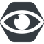 Wide, solid, hexagon, eye, show, hide, view, eye-wide icon