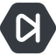 Up, wide, solid, hexagon, video, play, forward, backward, mp3, player, pause, step, forward-step-wide icon