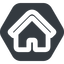 Wide, solid, hexagon, small, home, house, home-small-wide icon