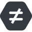 Wide, solid, hexagon, sign, not, symbol, math, mathematics, inequality, mathematical, equal, not-equal, different, not-equal-wide, maths icon