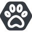 Up, wide, solid, hexagon, animal, cat, paw, dog, bear, paw-wide icon