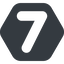 Normal, wide, solid, hexagon, number, font, digit, 7, seven, seven-wide icon