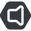 Wide, solid, hexagon, speaker, volume, mute, unmute, music, sound, loudspeaker, speaker-wide icon