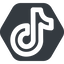 Wide, solid, hexagon, brand, social, network, tiktok, tik, tok, tik-tok, tiktok-wide icon