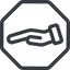 Line, down, normal, octagon, healthcare, help, care, gift, hand, giving, giving-hand, love, give icon