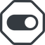 Line, down, normal, solid, octagon, setting, apple, on, off, ios, switch, button, radio, switch-solid icon