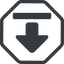Line, down, normal, octagon, uploaded, uploading, upload-solid icon