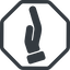 Line, left, normal, octagon, healthcare, help, care, gift, hand, giving, giving-hand, love, give, giving-hand-solid icon