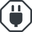 Line, left, normal, octagon, electricity, plug, charge, charger, electric, plug-solid, electrics, electrical icon