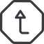 Line, right, normal, octagon, sign, confirm, arrow, key, submit, send, return, enter, return-sign icon