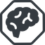 Line, normal, octagon, horizontal, mirror, side, human, idea, brain, intelligence, brain-side, brain-side-alt-solid, synapse, neuron, memory icon