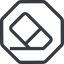 Line, normal, octagon, horizontal, mirror, remove, eraser, erase, rubber, eraser-alt icon