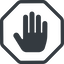 Line, up, normal, solid, octagon, horizontal, mirror, hand, stop, fingers, hand-solid icon