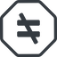 Line, normal, octagon, sign, not, horizontal, mirror, symbol, math, mathematics, inequality, mathematical, equal, not-equal, different, not-equal-solid, maths icon
