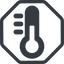 Line, normal, octagon, horizontal, mirror, temperature, thermometer, cold, heat, hot, thermometer-solid icon
