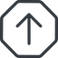 Line, up, octagon, arrow, direction, arrow-simple icon