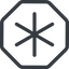 Line, up, normal, octagon, star, asterisk icon