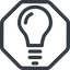 Line, up, normal, octagon, light, bulb, brainstorming, creativity, idea, tip, lamp icon