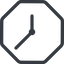 Line, up, normal, octagon, clock, time, meeting, hour, minute, hours, minutes icon