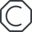 Line, right, normal, octagon, copy, law, copyright, lience, c icon