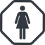 Line, normal, octagon, woman, human, dot, toilets, pictogram, dot-50, wc, women, women-toilets, dot-women-toilets icon