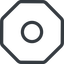 Line, normal, circle, octagon, dot, round icon
