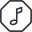 Line, normal, octagon, mute, unmute, music, eighth, note, eighth-note, musical, notes icon