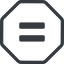 Line, normal, octagon, sign, symbol, math, mathematics, mathematical, equal, equality, equal-solid, maths icon