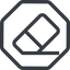 Line, normal, octagon, remove, eraser, erase, rubber, eraser-alt icon