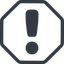 Line, up, normal, octagon, mark, warning, exclamation, rounded, info, exclamation-mark-rounded, alert icon